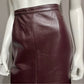 Jaclyn Smith Plum Leather Pencil Skirt Sz-8