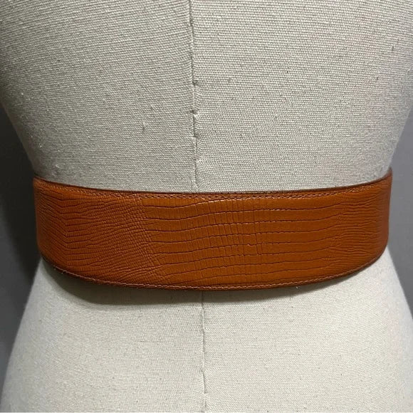 Talbots Brown Lizard Grain Belt Sz-Small