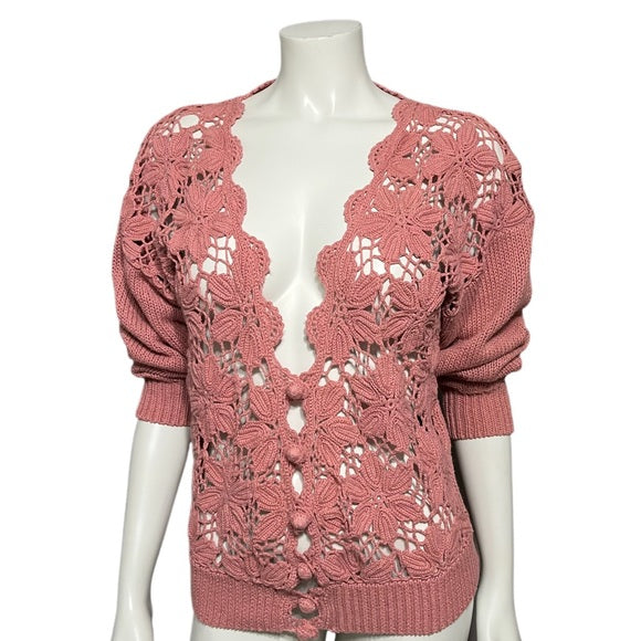 Vintage Melbourne Elements Mauve Pink Ramie | Cotton Cardigan