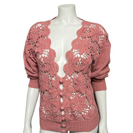 Vintage Melbourne Elements Mauve Pink Ramie | Cotton Cardigan