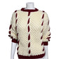 Vintage Kendex Chunky Knit Cream | Maroon Sweater