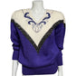 Vintage Angenie Purple Metallic Pearl V-Neck Sweater