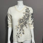 Vintage Adrian Dilafield V-Neck Floral Beaded Sweater