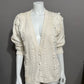 Vintage Joyce Cream Ramie | Cotton Chunky Knit Cardigan