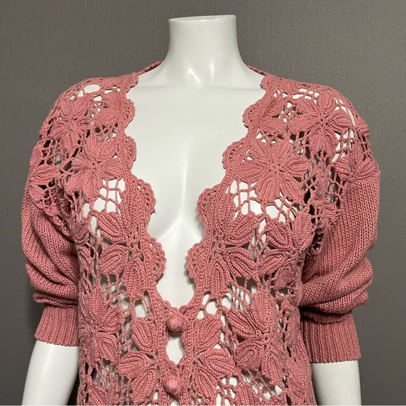 Vintage Melbourne Elements Mauve Pink Ramie | Cotton Cardigan