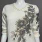 Vintage Adrian Dilafield V-Neck Floral Beaded Sweater