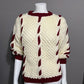 Vintage Kendex Chunky Knit Cream | Maroon Sweater
