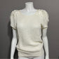 Vintage Lily Of California Cream Floral Appliqué Shoulder Sweater