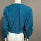 Vintage Joyce Teal Sequin Beaded V-Neck Sweater