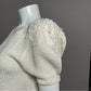 Vintage Lily Of California Cream Floral Appliqué Shoulder Sweater