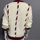 Vintage Kendex Chunky Knit Cream | Maroon Sweater