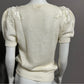 Vintage Lily Of California Cream Floral Appliqué Shoulder Sweater