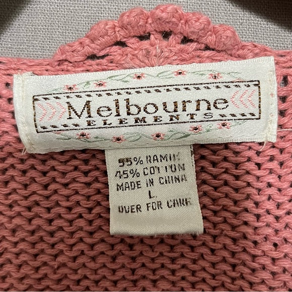 Vintage Melbourne Elements Mauve Pink Ramie | Cotton Cardigan