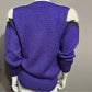 Vintage Angenie Purple Metallic Pearl V-Neck Sweater