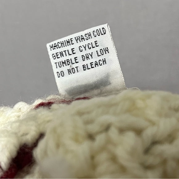 Vintage Kendex Chunky Knit Cream | Maroon Sweater