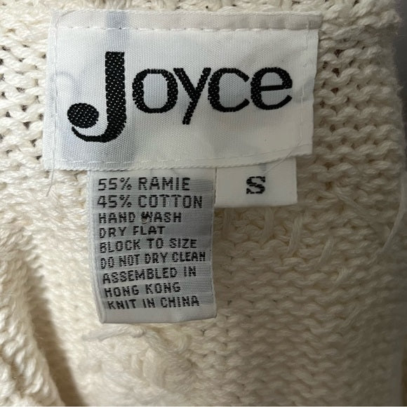 Vintage Joyce Cream Ramie | Cotton Chunky Knit Cardigan
