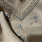 Vintage Haband Tan V-Neck Beaded Lightweight Sweater