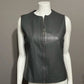 Preston & York Gray Leather Vest Sz-8