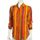 Allison Taylor 100% Silk Multicolored Striped Blouse Sz-Small