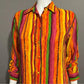 Allison Taylor 100% Silk Multicolored Striped Blouse Sz-Small