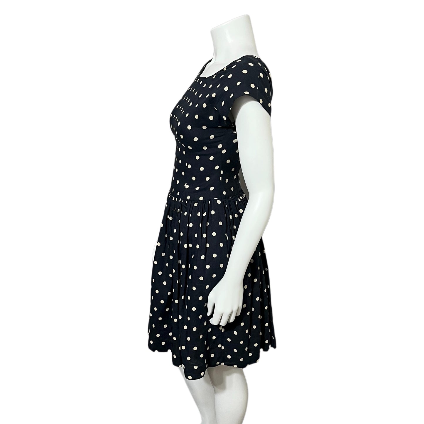 Linen-Lili’s Closet Navy Polka Dot Linen Dress Sz-2