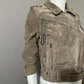 BlankNYC Taupe Suede With Fringe Cropped Jacket Sz-Small