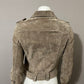 BlankNYC Taupe Suede With Fringe Cropped Jacket Sz-Small