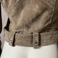 BlankNYC Taupe Suede With Fringe Cropped Jacket Sz-Small